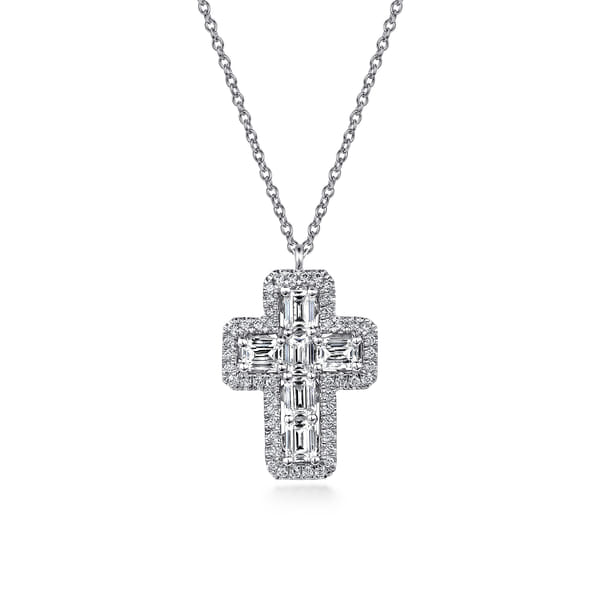 Designer  Emerald cut Diamond Cross