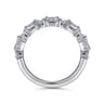 Straight Wedding Ring in 14k White Gold with Emerald Cut Natural Diamond at Gabriel & Co.