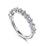 Straight Wedding Ring in 14k White Gold with Emerald Cut Natural Diamond at Gabriel & Co.