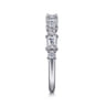 Straight Wedding Ring in 14k White Gold with Emerald Cut Natural Diamond at Gabriel & Co.