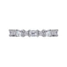 Straight Wedding Ring in 14k White Gold with Emerald Cut Natural Diamond at Gabriel & Co.