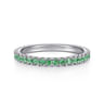 14K White Gold Emerald Stackable Ring