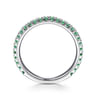14K White Gold Emerald Stackable Ring