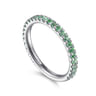14K White Gold Emerald Stackable Ring
