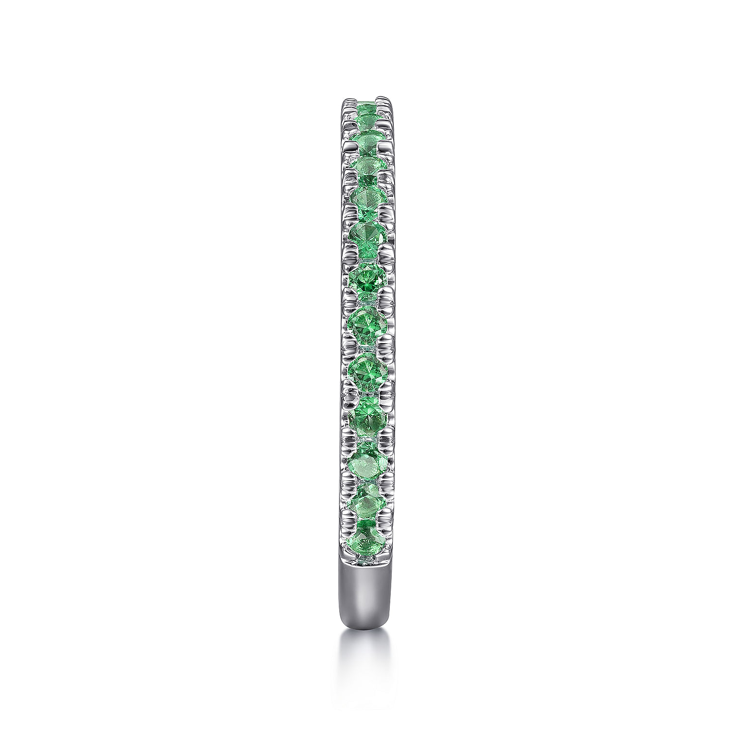 14K White Gold Emerald Stackable Ring - Shot 4