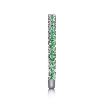 14K White Gold Emerald Stackable Ring
