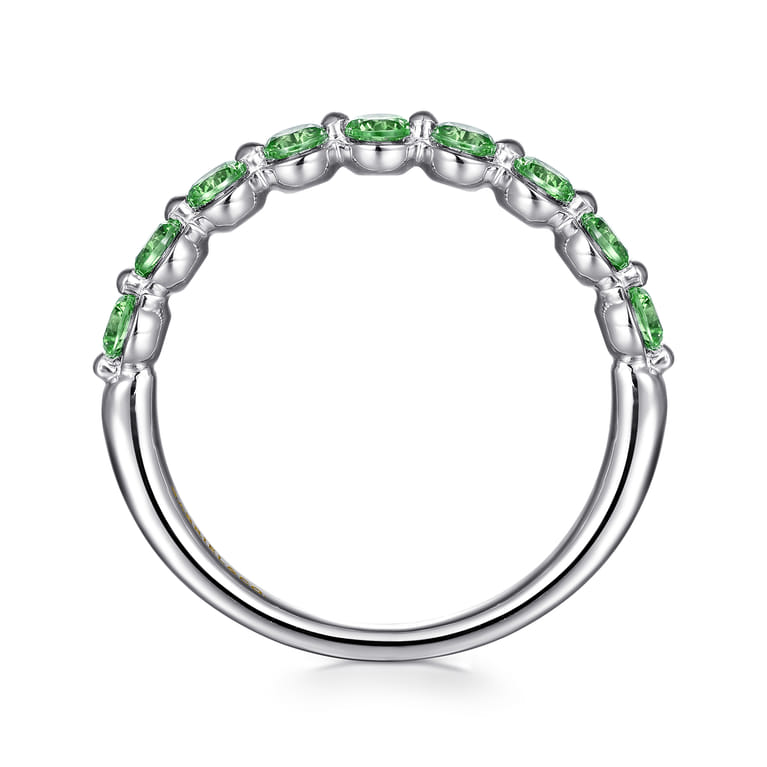 14K White Gold Emerald Stackable Ring - Shot 2
