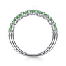14K White Gold Emerald Stackable Ring