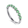 14K White Gold Emerald Stackable Ring