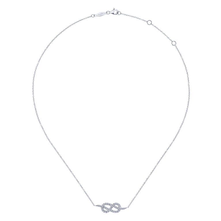 14K White Gold Eternal Love Infinity Diamond Pendant Necklace - 0.3 ct - Shot 2