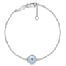 14K White Gold Evil Eye Bracelet - 0.1 ct