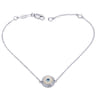 14K White Gold Evil Eye Bracelet - 0.1 ct