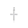 14K White Gold Faceted Cross Pendant