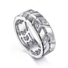 14K White Gold Faceted Diamond Fashion Men's Ring - 0.18 ct
