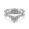 Enhancer Wedding Ring in 14k White Gold with Round Natural Diamond at Gabriel & Co.