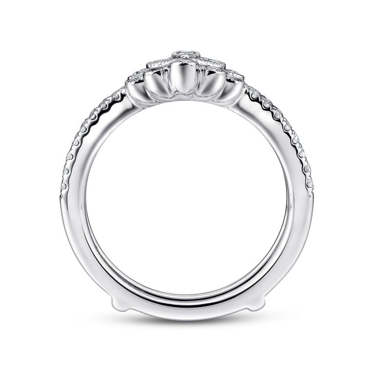 Enhancer Wedding Ring in 14k White Gold with Round Natural Diamond at Gabriel & Co. - Shot 2