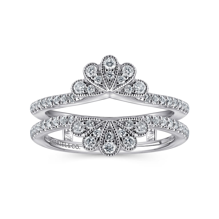 Enhancer Wedding Ring in 14k White Gold with Round Natural Diamond at Gabriel & Co. - Shot 4