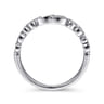 14K White Gold Floral Diamond Stackable Ring - 0.14 ct