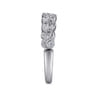 14K White Gold Floral Diamond Stackable Ring - 0.14 ct
