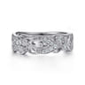 14K White Gold Floral Inspired Diamond Stackable Ring - 0.3 ct