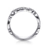 14K White Gold Floral Inspired Diamond Stackable Ring - 0.3 ct