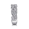 14K White Gold Floral Inspired Diamond Stackable Ring - 0.3 ct