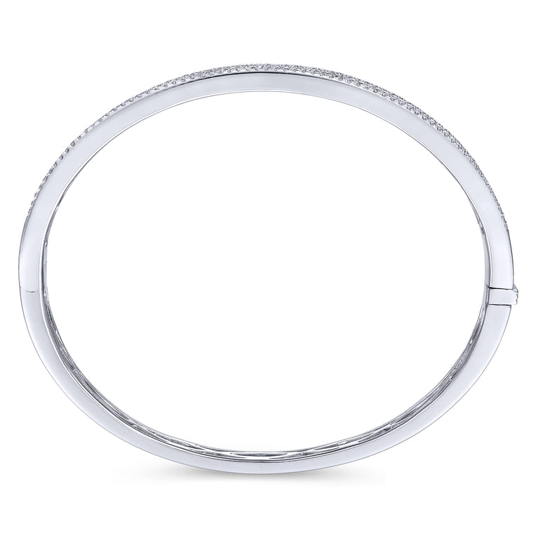 14K White Gold Four Row Diamond Bangle - 1.83 ct - Shot 3