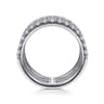 14K White Gold Four Row Diamond Ring - 1.3 ct