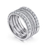 14K White Gold Four Row Diamond Ring - 1.3 ct