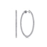14K White Gold French Pave 30mm Round Inside Out Diamond Hoop Earrings - 0.75 ct