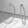 14K White Gold French Pave 30mm Round Inside Out Diamond Hoop Earrings - 0.75 ct