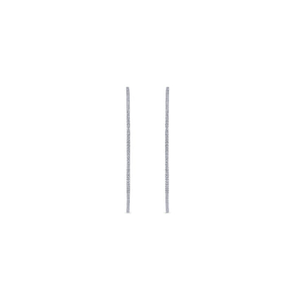14K White Gold French Pave 60mm Round Inside Out Diamond Hoop Earrings