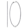 14K White Gold French Pave 70mm Round Inside Out Diamond Hoop Earrings - 1.8 ct