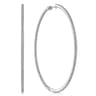 14K White Gold French Pave 80mm Round Inside Out Diamond Hoop Earrings - 2.75 ct