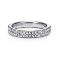 14K White Gold French Pave Diamond Anniversary Band