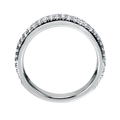 14K White Gold French Pave Diamond Anniversary Band