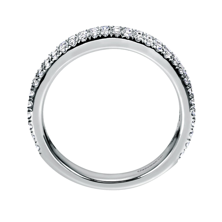 Fancy Wedding Ring in 14k White Gold with Round Natural Diamond at Gabriel & Co. - Shot 2
