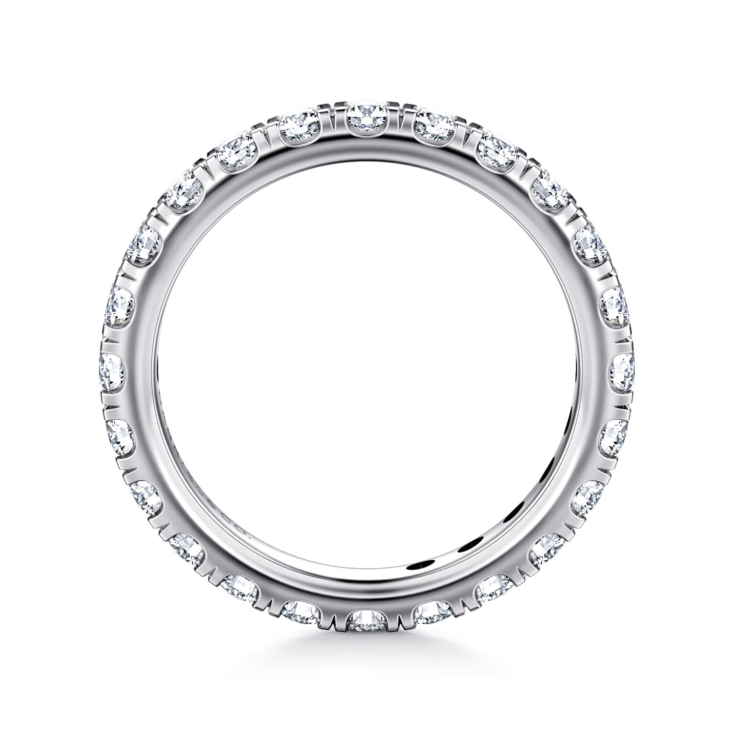 Eternity Band Wedding Ring in 14k White Gold with Round Natural Diamond at Gabriel & Co. - Shot 2