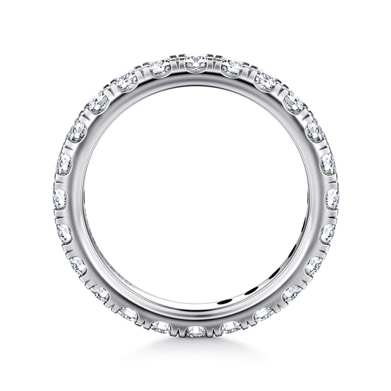 Eternity Band Wedding Ring in 14k White Gold with Round Natural Diamond at Gabriel & Co. - Shot 2