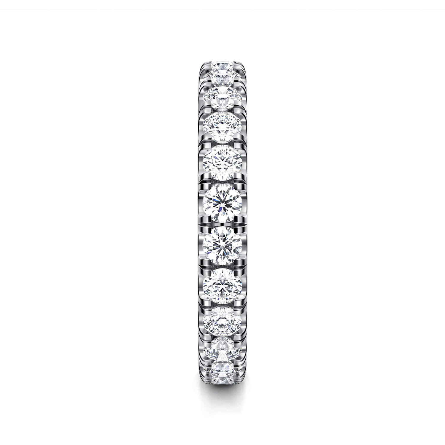 Eternity Band Wedding Ring in 14k White Gold with Round Natural Diamond at Gabriel & Co. - Shot 4