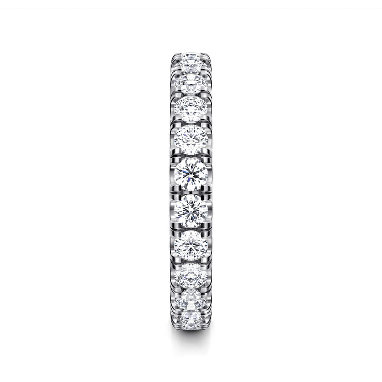Eternity Band Wedding Ring in 14k White Gold with Round Natural Diamond at Gabriel & Co. - Shot 4