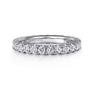 14K White Gold French Pave Set Diamond Eternity Band
