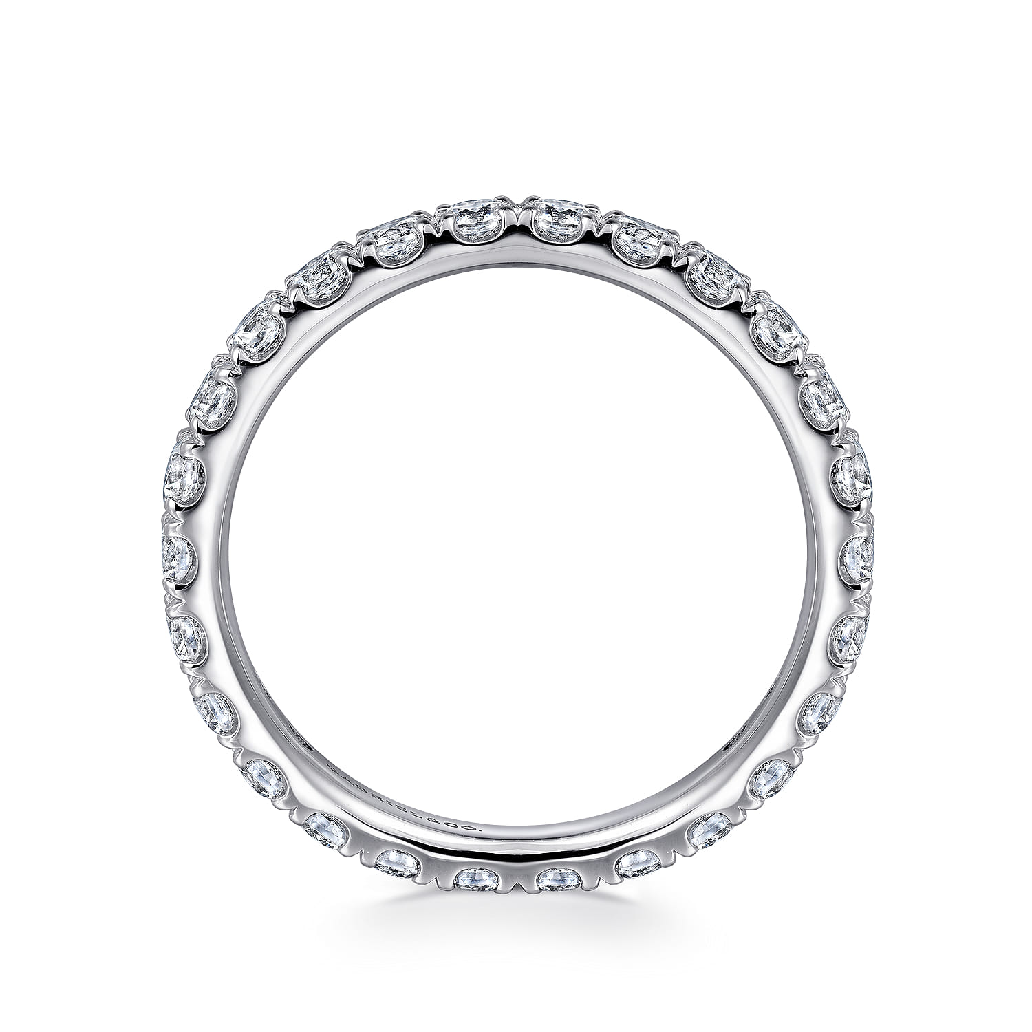 Eternity Band Wedding Ring in 14k White Gold with Round Natural Diamond at Gabriel & Co. - Shot 2