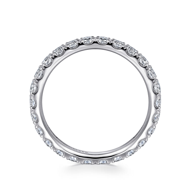 Eternity Band Wedding Ring in 14k White Gold with Round Natural Diamond at Gabriel & Co. - Shot 2