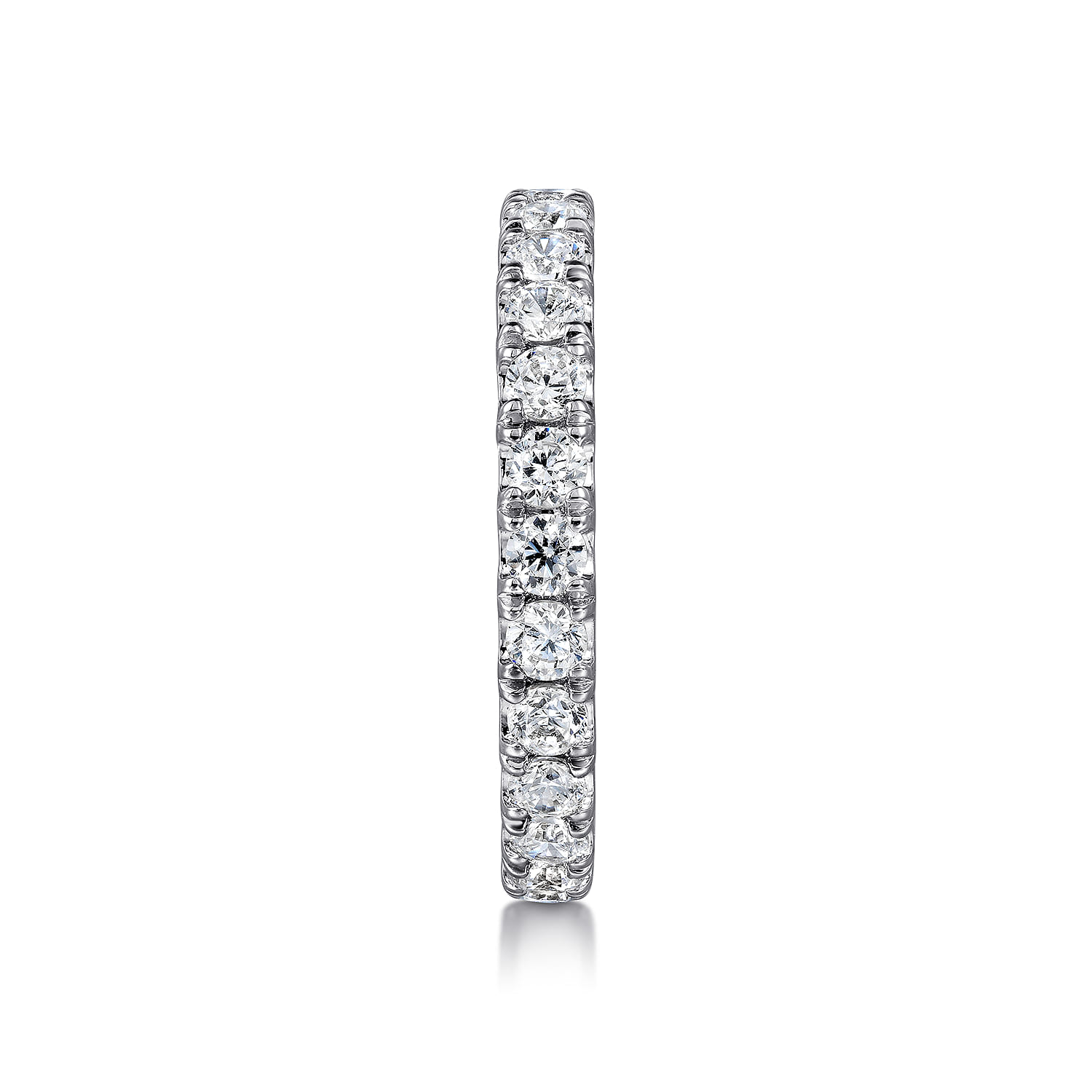 Eternity Band Wedding Ring in 14k White Gold with Round Natural Diamond at Gabriel & Co. - Shot 4