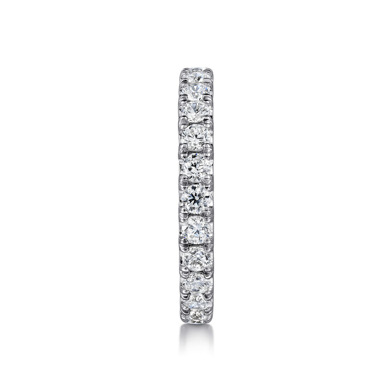 Eternity Band Wedding Ring in 14k White Gold with Round Natural Diamond at Gabriel & Co. - Shot 4