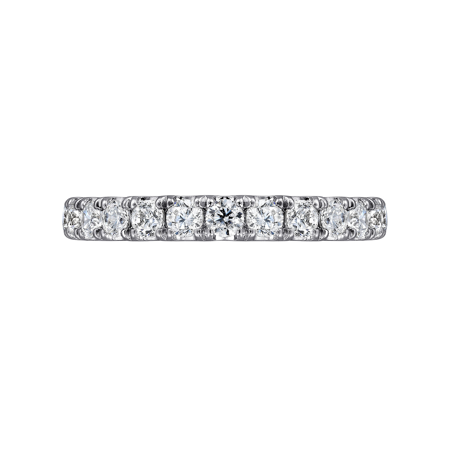 Eternity Band Wedding Ring in 14k White Gold with Round Natural Diamond at Gabriel & Co. - Shot 6