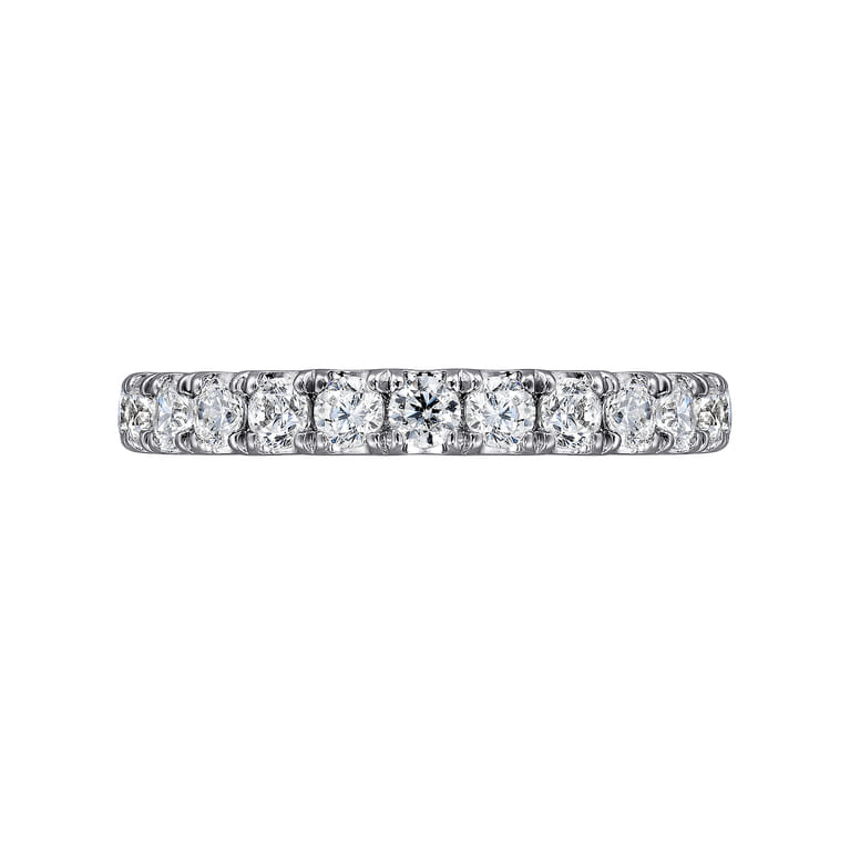 Eternity Band Wedding Ring in 14k White Gold with Round Natural Diamond at Gabriel & Co. - Shot 6