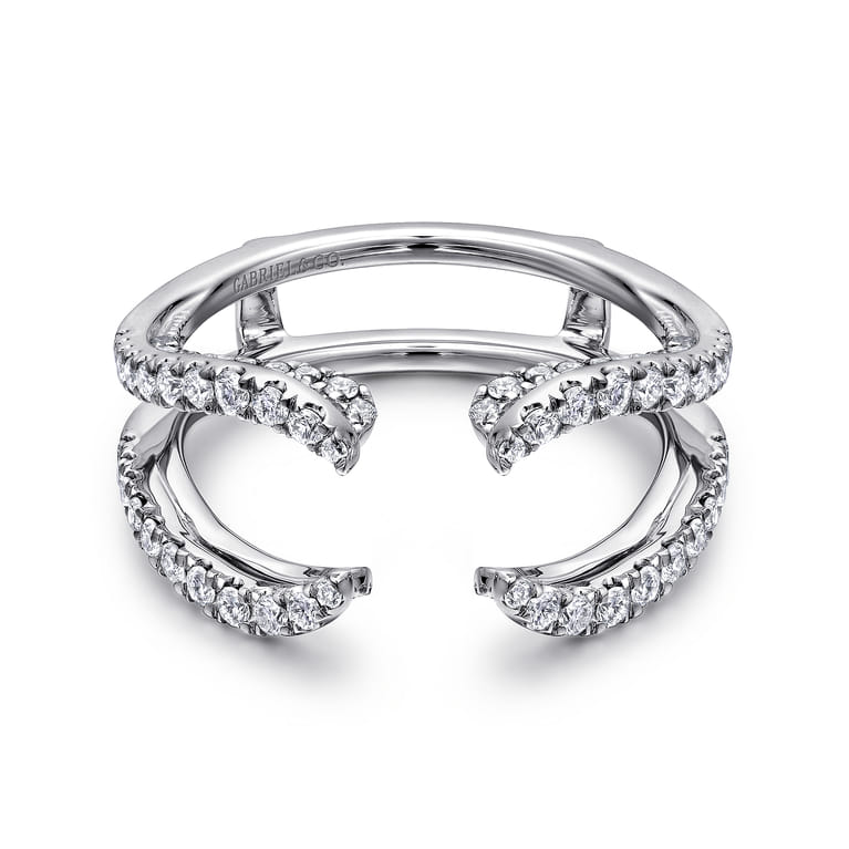 Enhancer Wedding Ring in 14k White Gold with Round Natural Diamond at Gabriel & Co. - Shot 1