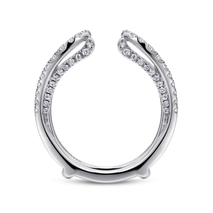 14K White Gold French Pave Set Diamond Ring Enhancer